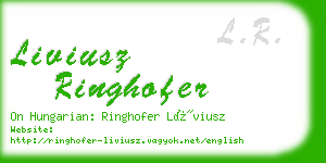 liviusz ringhofer business card